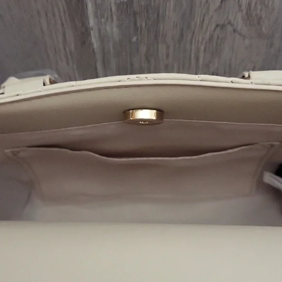 Valentino Orlandi Light Taupe Small Crossbody Purse Satchel Vegan Leather NEW - Picture 11 of 16